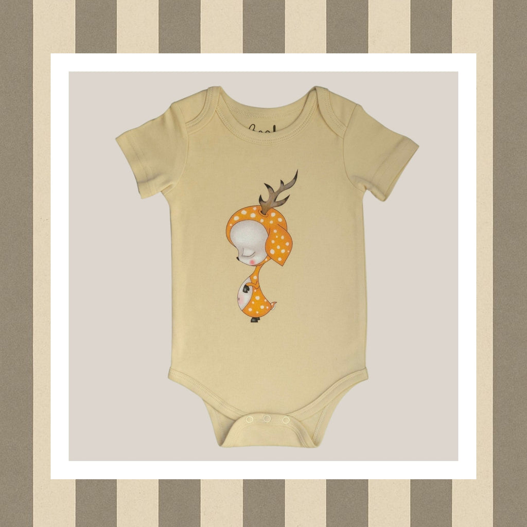 Body bebé de algodón orgánico con estampado de ciervo